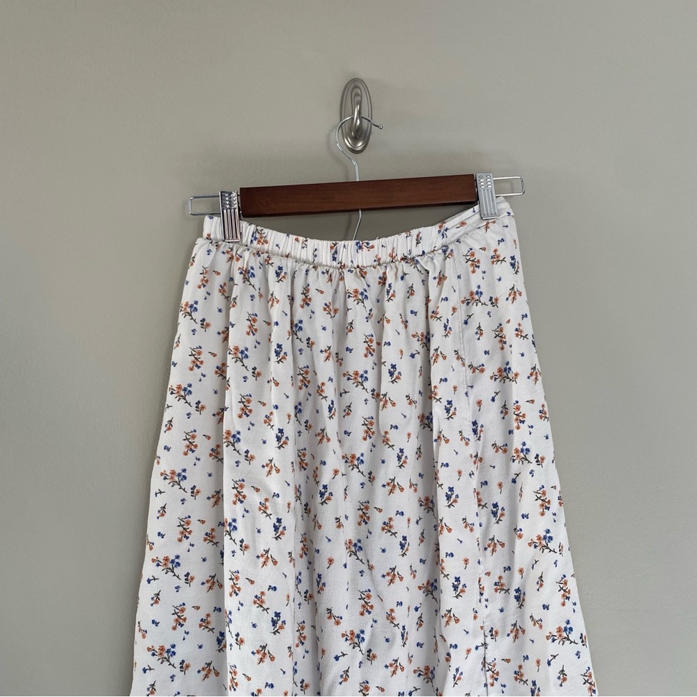 AMERICAN EAGLE Floral Button-Up Silt Midi Skirt Size Medium - Picture 5 of 8